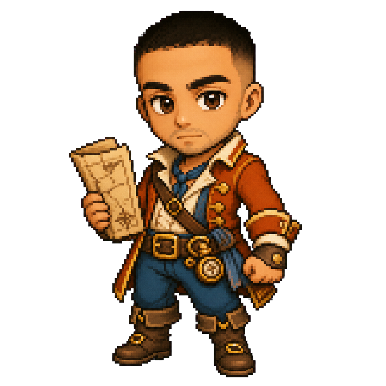 Julian as an 8-bit pirate